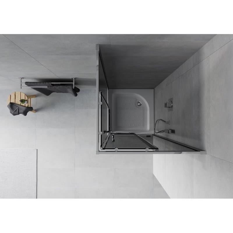 MEXEN/S - Rio štvorcový sprchovací kút 70 x 70, grafit, chróm + vanička Rio 860-070-070-01-40-4510 5