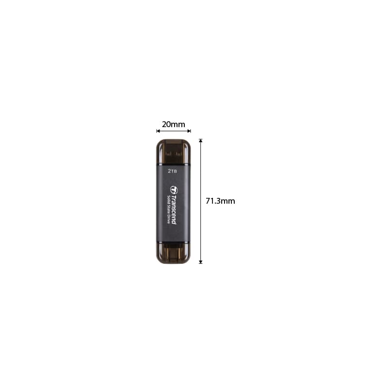 Transcend TS2TESD310C 2TB USB Type-A/USB Type-C 3D NAND flash R 1050 MB/s, W 950 MB/s 2
