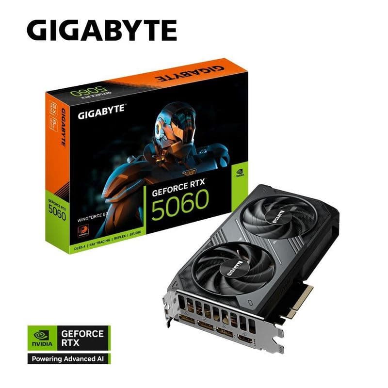 GIGABYTE VGA NVIDIA GeForce RTX 5060 WINDFORCE 8G, 8G GDDR7, 3xDP, 1xHDMI 1