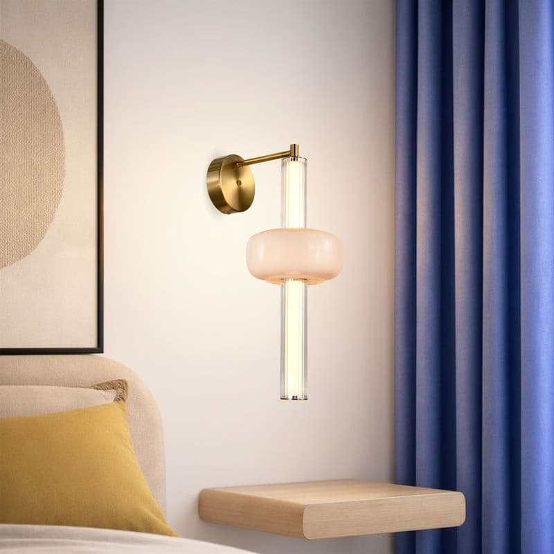 PURAS lampa kinkiet mosiężny 12W LED 3000K klosz bezbarwny+biały 1