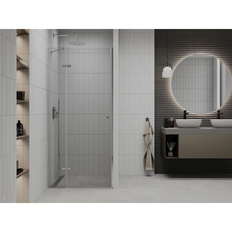 MEXEN - Roma Sprchové dvere Swing 100, transparent, chróm sa stenovým profilom 854-100-000-01-00 2