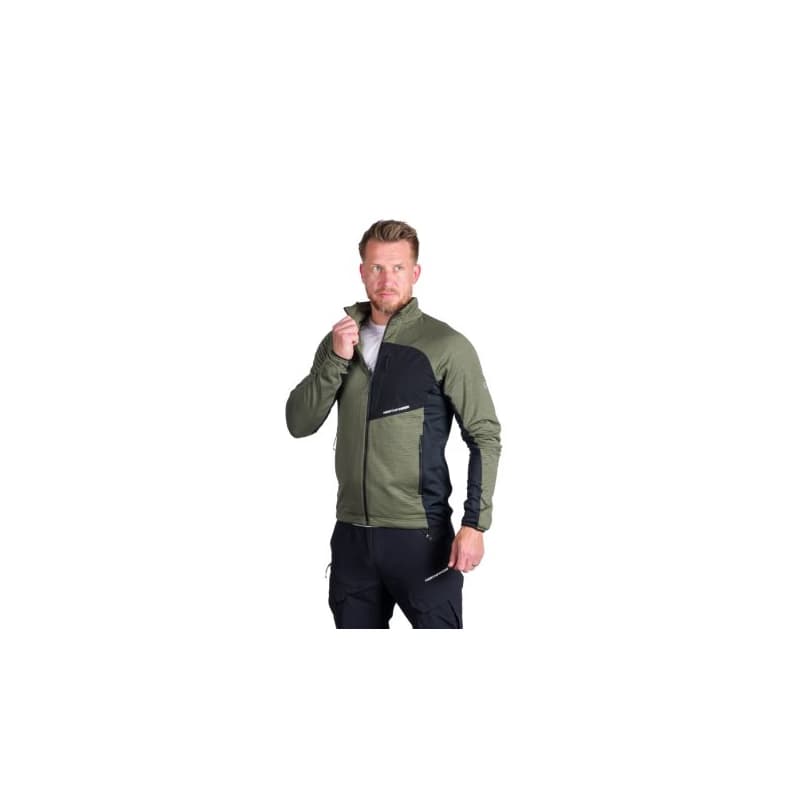 Pánska turistická mikina so zipsom NORTHFINDER PRIMO-409greenblack