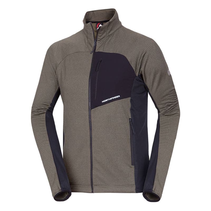Pánska turistická mikina so zipsom NORTHFINDER PRIMO-409greenblack 4