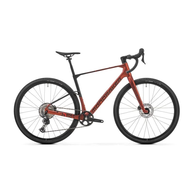 Gravel bicykel MONDRAKER Arid Carbon, earth red black flame red 2