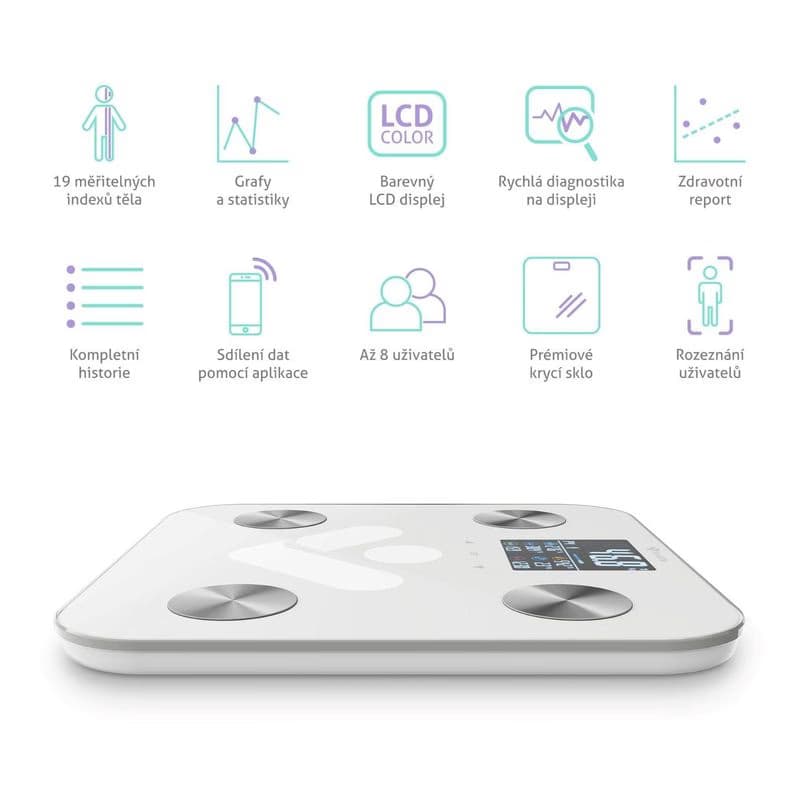 TrueLife FitShape S6 BT - Bioelektrická impedančná bluetooth váha - biela 3