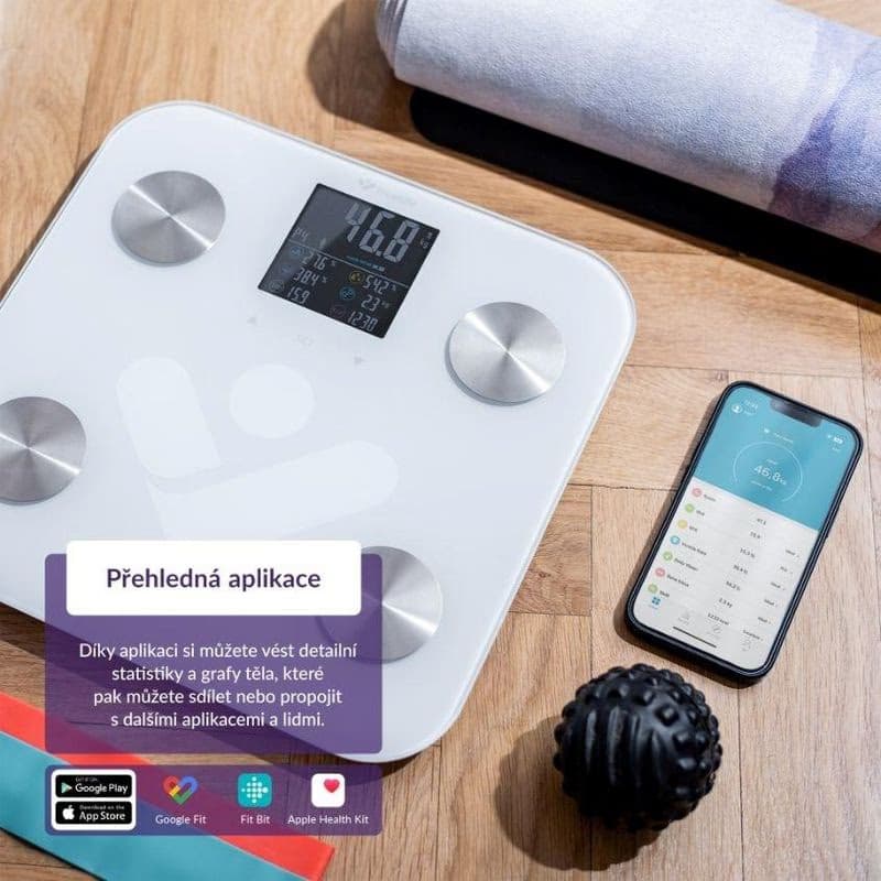 TrueLife FitShape S6 BT - Bioelektrická impedančná bluetooth váha - biela 6