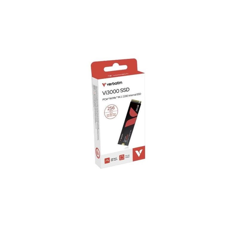VERBATIM SSD Vi3000 Internal PCIe NVMe M.2 SSD 256GB, W 1300/R 3300 MB/s 4