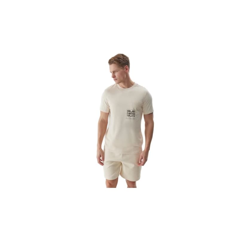 Pánske tričko s krátkym rukávom 4F TSHIRT-4FWSS24TTSHM1284-83S-BEIGE