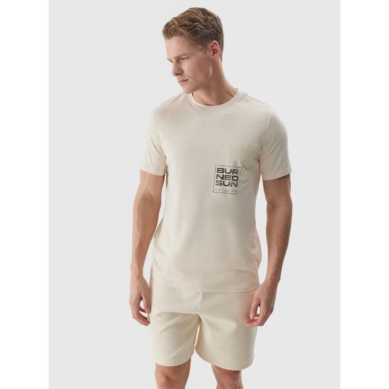 Pánske tričko s krátkym rukávom 4F TSHIRT-4FWSS24TTSHM1284-83S-BEIGE 2