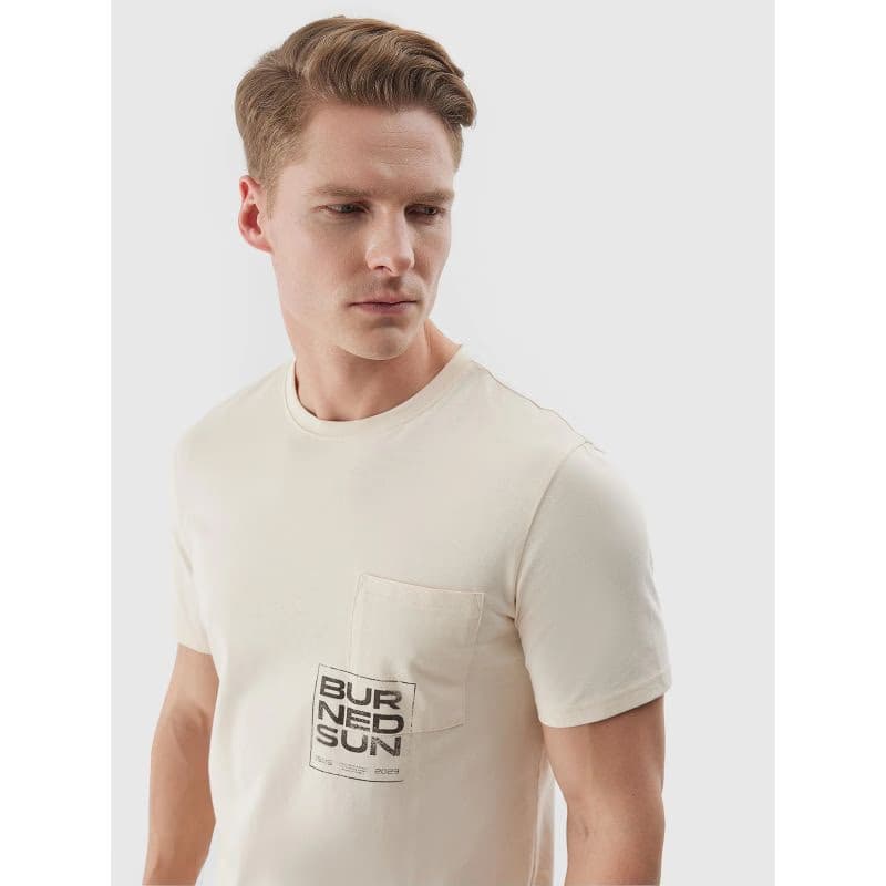 Pánske tričko s krátkym rukávom 4F TSHIRT-4FWSS24TTSHM1284-83S-BEIGE 5