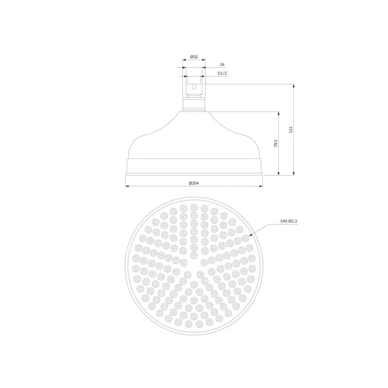 OMNIRES - RETRO dažďová sprcha, o20 cm chróm /CR/ WG620CR 3