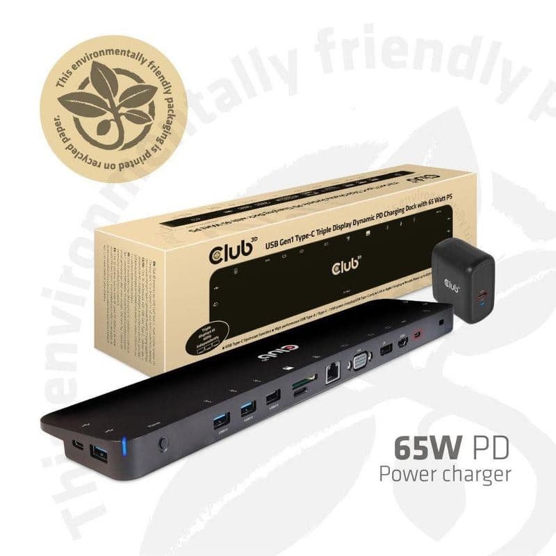 Club3D Dokovacia stanica USB-C 14v1, 1xDP, 1xHDMI, 1xVGA, 2xUSB-C, 5xUSB, čítačka SD kariet, čierna