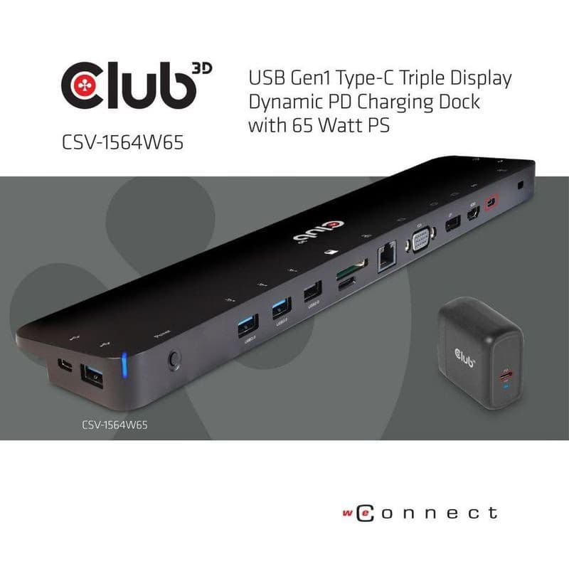 Club3D Dokovacia stanica USB-C 14v1, 1xDP, 1xHDMI, 1xVGA, 2xUSB-C, 5xUSB, čítačka SD kariet, čierna 2