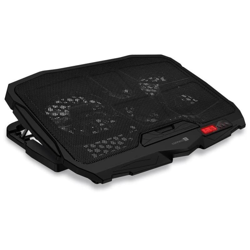 CONNECT IT FrostWind chladiaca podložka pod notebook s červeným podsvietením, čierna 6