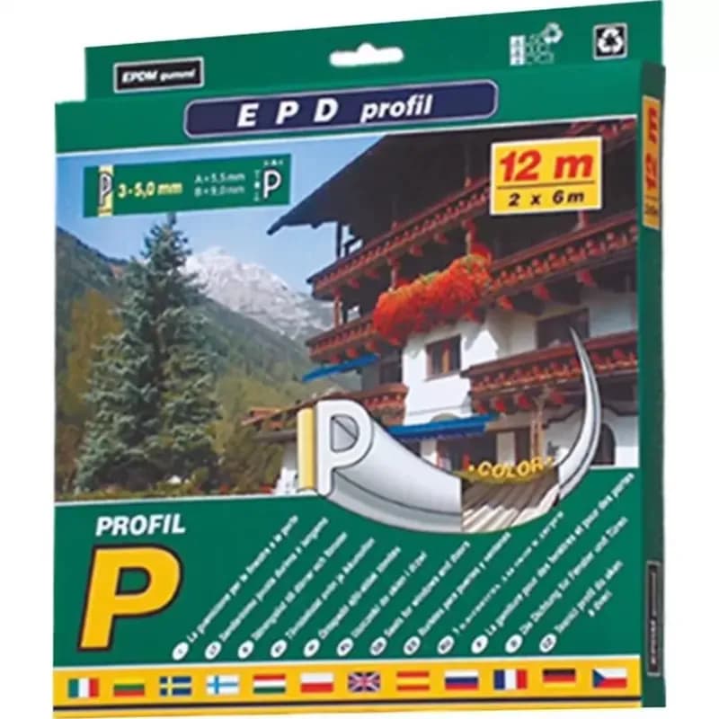 Samolepiace tesnenie Profil P12 Biela 1