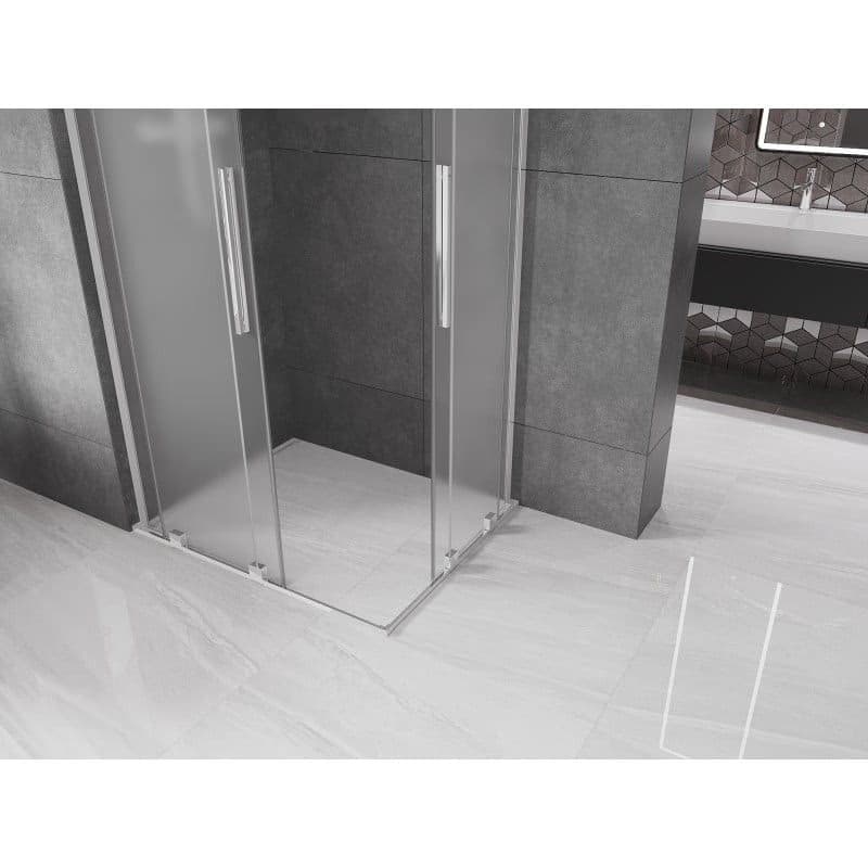 MEXEN/S - Velar L Duo sprchovací kút, posuvné dvere 90 x 80, dekor, chróm 871-090-080-02-33-01 2