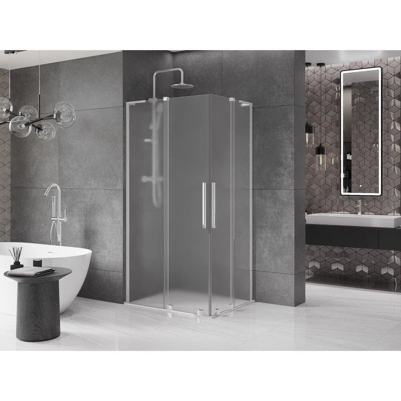 MEXEN/S - Velar L Duo sprchovací kút, posuvné dvere 90 x 80, dekor, chróm 871-090-080-02-33-01 3