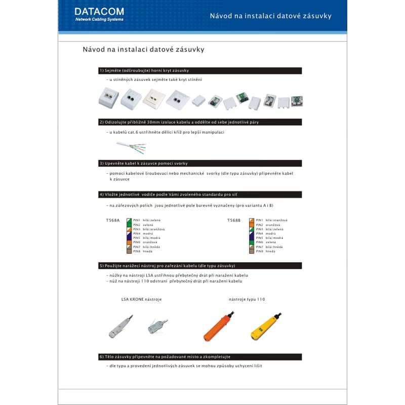 DATACOM UTP dvojzásuvka pod omietku 45 st.- Cat5e 3