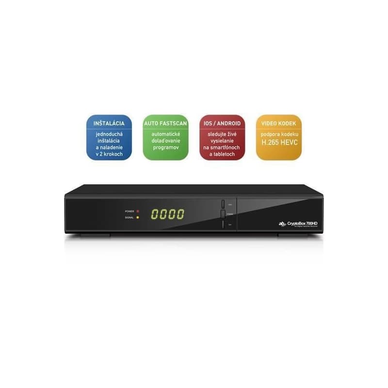 AB-COM CryptoBox 700HD (sat.prijímač, 1xčítačka, HDMI, SCART, 2x USB, LAN, Mediaplayer) 1