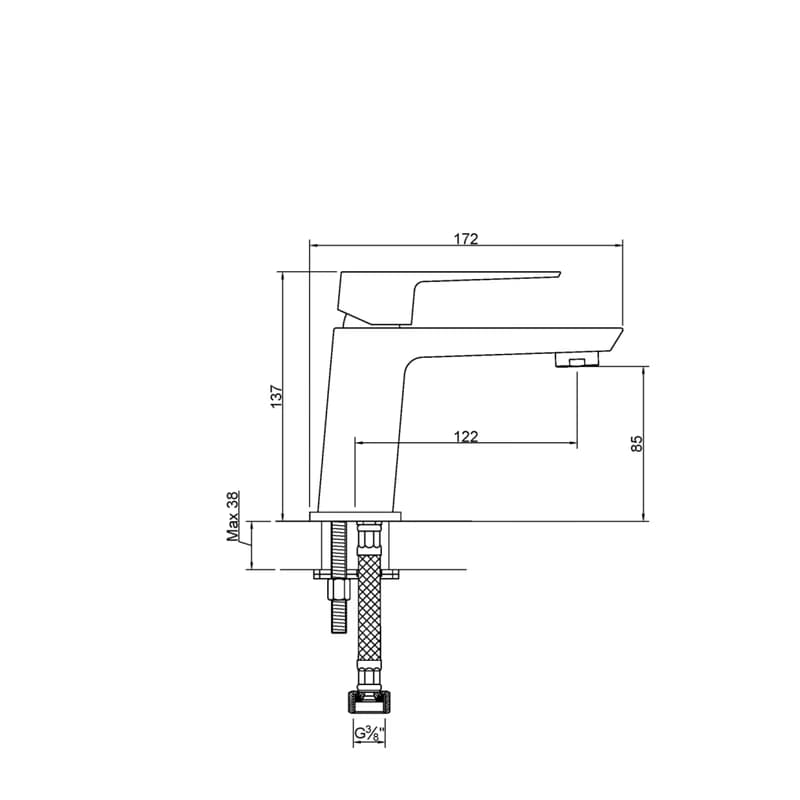 INVENA - Umývadlová batéria PAROS čierna BU-09-004-A 2