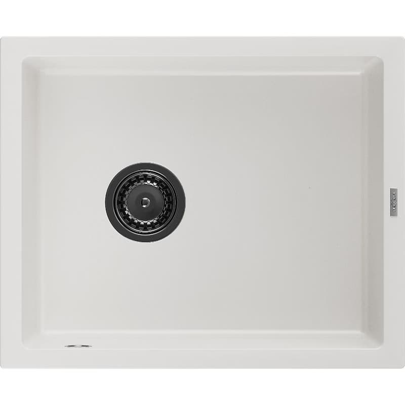 MEXEN/S MEXEN/S - Pedro granitový drez 1-miska 560 x 460 mm, biela, sifón čierna 6508561000-20-B 1
