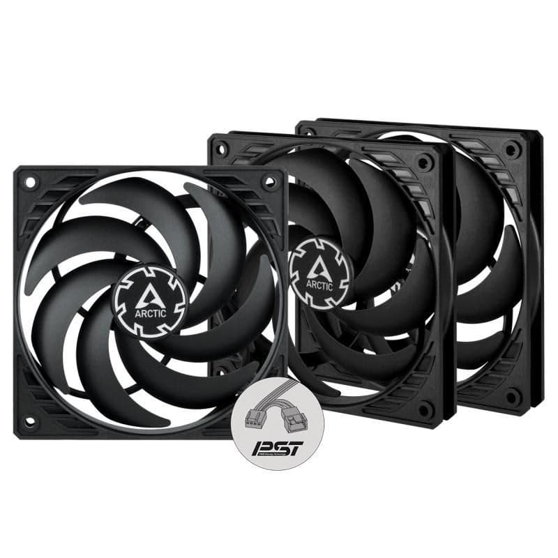 ARCTIC ventilátor P12 Slim PWM PST 3-Pack, 120mm, 4pin, PWM, čierna 1