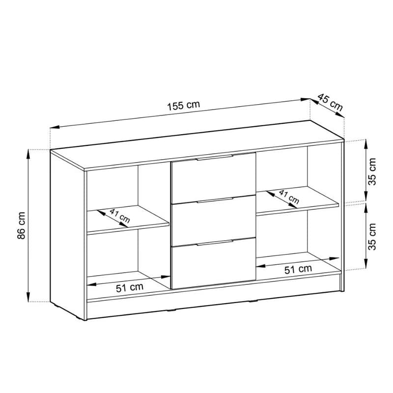 ArtPS Komoda KELLY 3D | grafit 6
