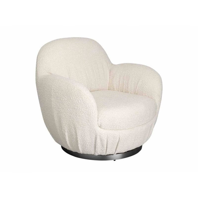 Nube Boucle otočné kreslo biele 1