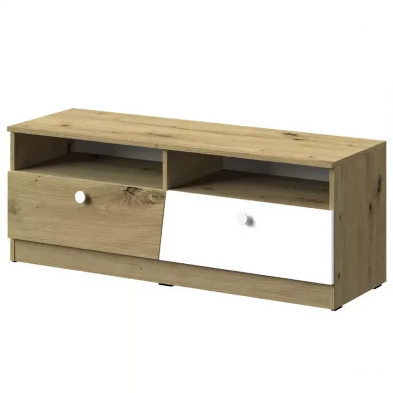 TV stolík Nero 08  dve zásuvky  – Biely Mat 1