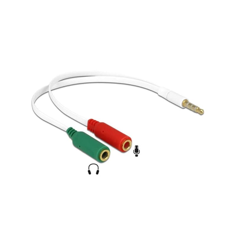 Delock adaptér slúchadiel 1 x 3.5 mm 4 pin Stereo jack samec > 2 x 3.5 mm 3 pin Stereo jack samica (iPhone) 1