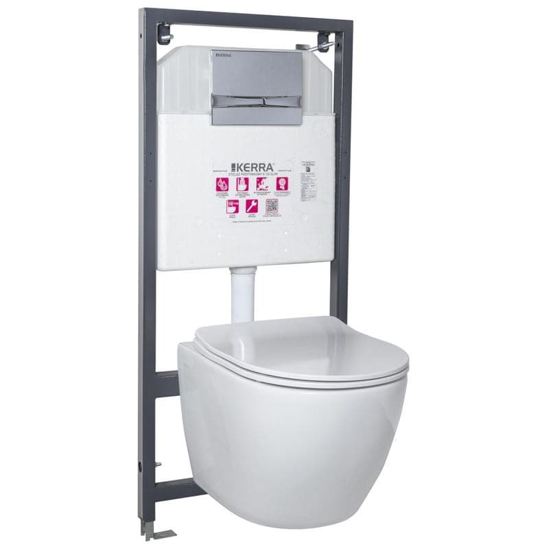 KERRA - Inštalačný set WC Kasos + tlačidlo Adriatic (chróm) 5907548118103
