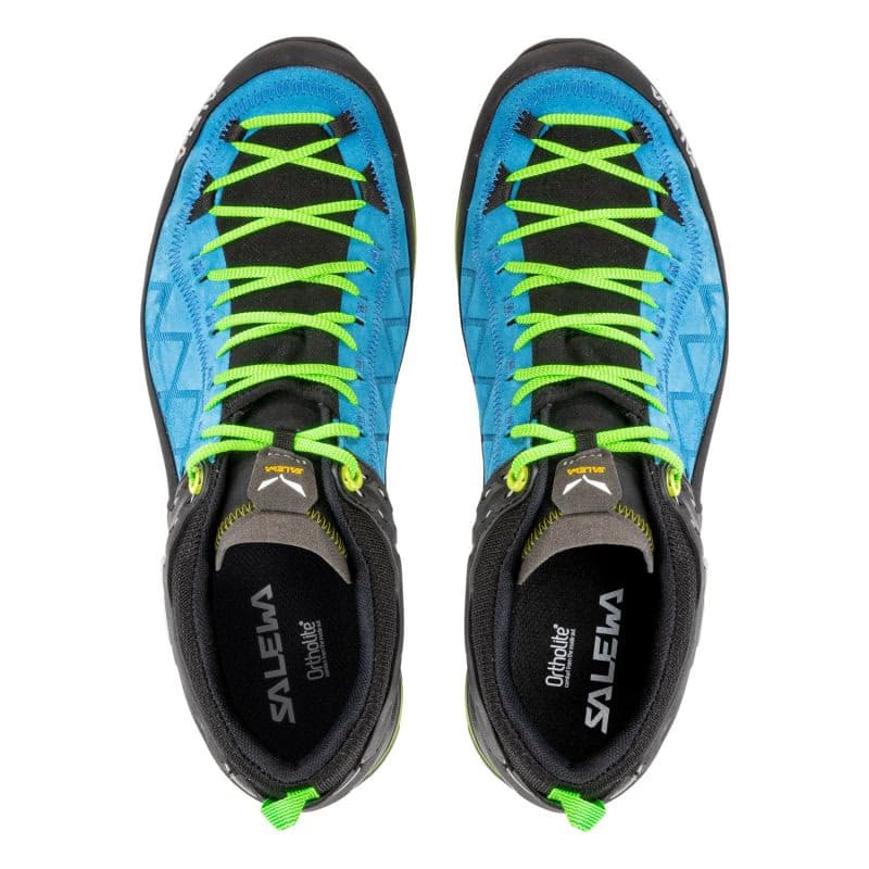 Pánska nízka turistická obuv SALEWA Mountain Trainer 2 GTX M blue danube fluo green 4