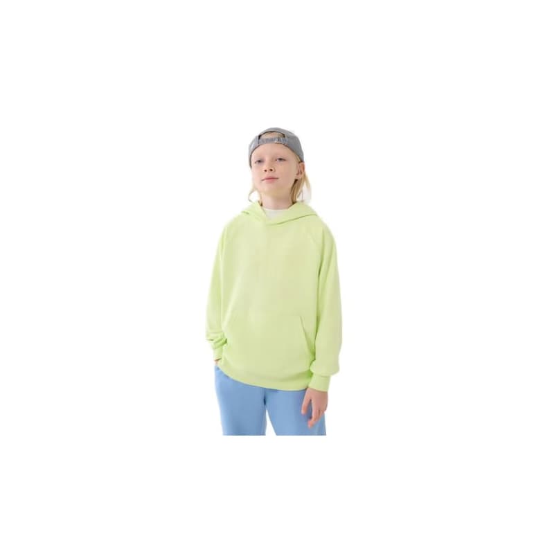 Chlapčenská mikina s kapucňou 4F JUNIOR SWEATSHIRT M1712-45N-CANARY GREEN NEON