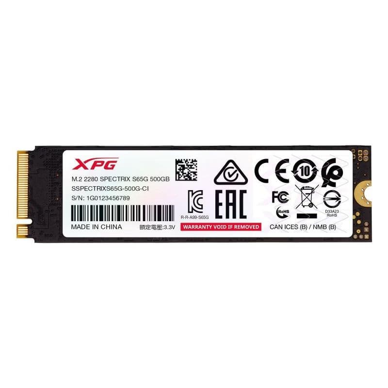 ADATA SSD 500 GB XPG SPECTRIX S65G, PCI Gen4x4 M.2 2280, (R:5000/W:2700 MB/s) 6