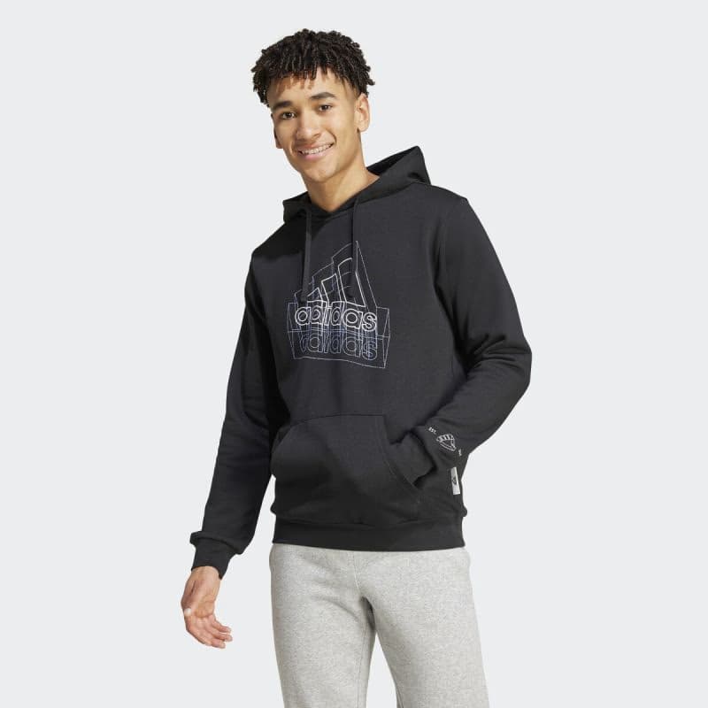 Pánska mikina s kapucňou ADIDAS M TECH BOS H-IW2636-Black 2