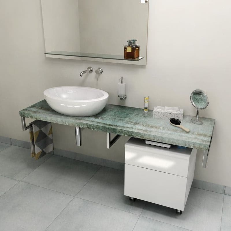 SAPHO - AVICE doska pod umývadlo 130x50cm, hrúbka 5cm, Aquamarine AV136 1