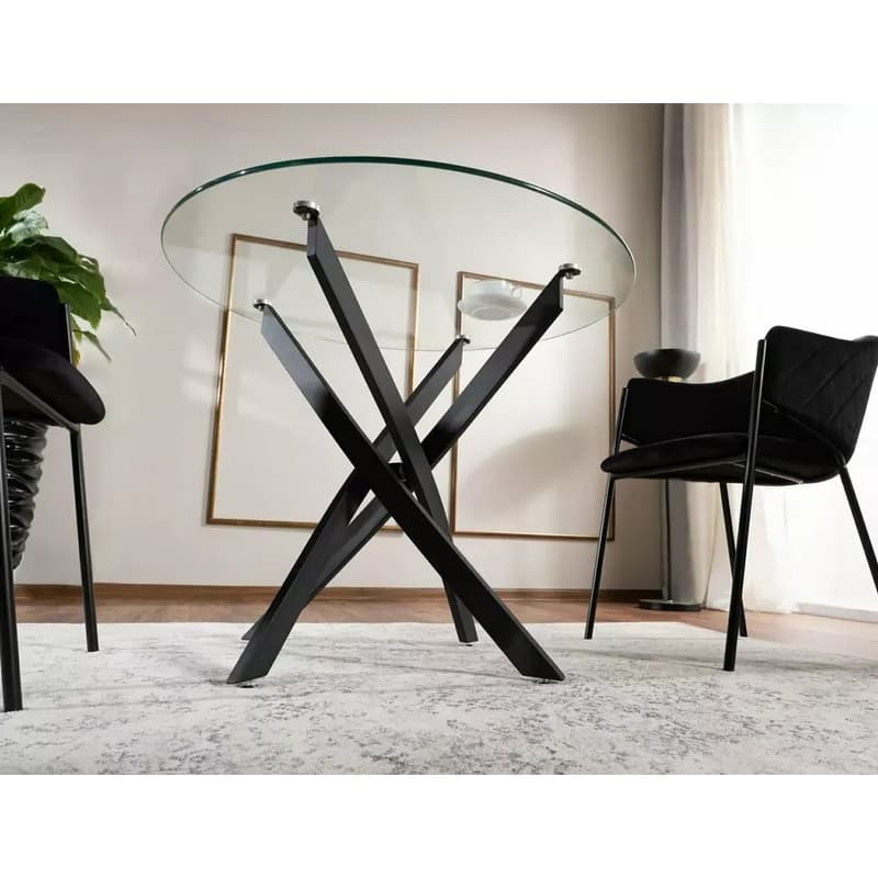 Signal Jedálenský stôl AGIS | čierny mat 90 cm 4