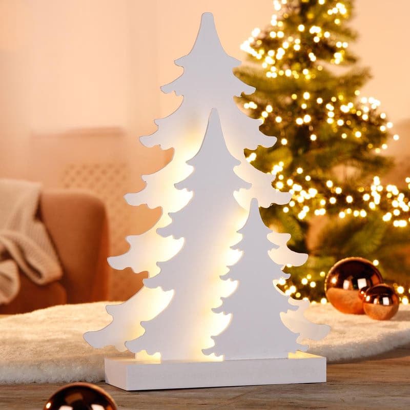 LED drevená dekorácia jedľa 1
