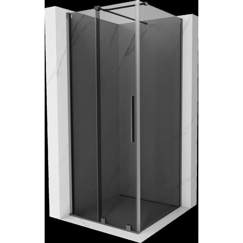 MEXEN/S - Velár sprchovací kút, posuvné dvere 90 x 90, grafit, grafit metal 871-090-090-41-95