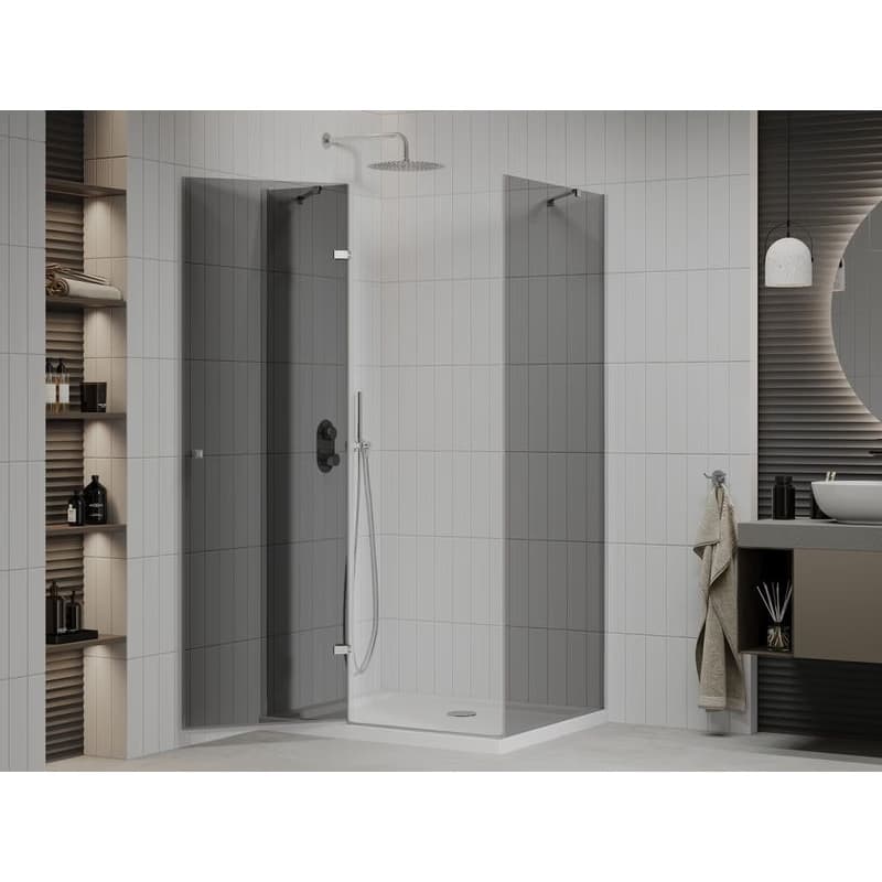 MEXEN/S - Roma sprchovací kút 70x80, grafit, chróm + biela vanička so sifónom 854-070-080-01-40-4010 3