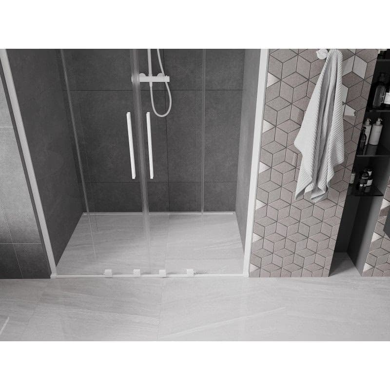 MEXEN/S - Velar L Duo posuvné sprchové dvere 140, transparent, biela 871-140-003-02-20 2