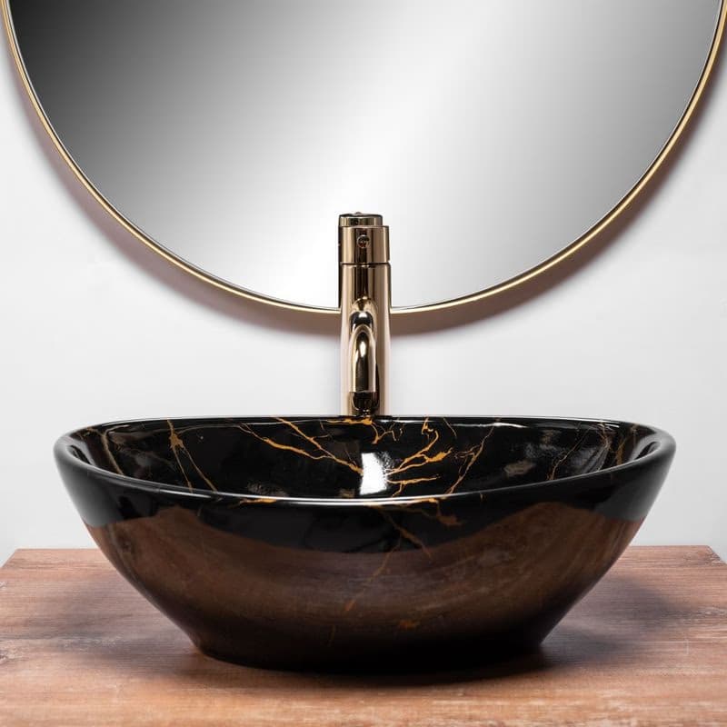 REA - UMÝVADLO NA DOSKU SOFIA BLACK MARBLE REA-U5611 5
