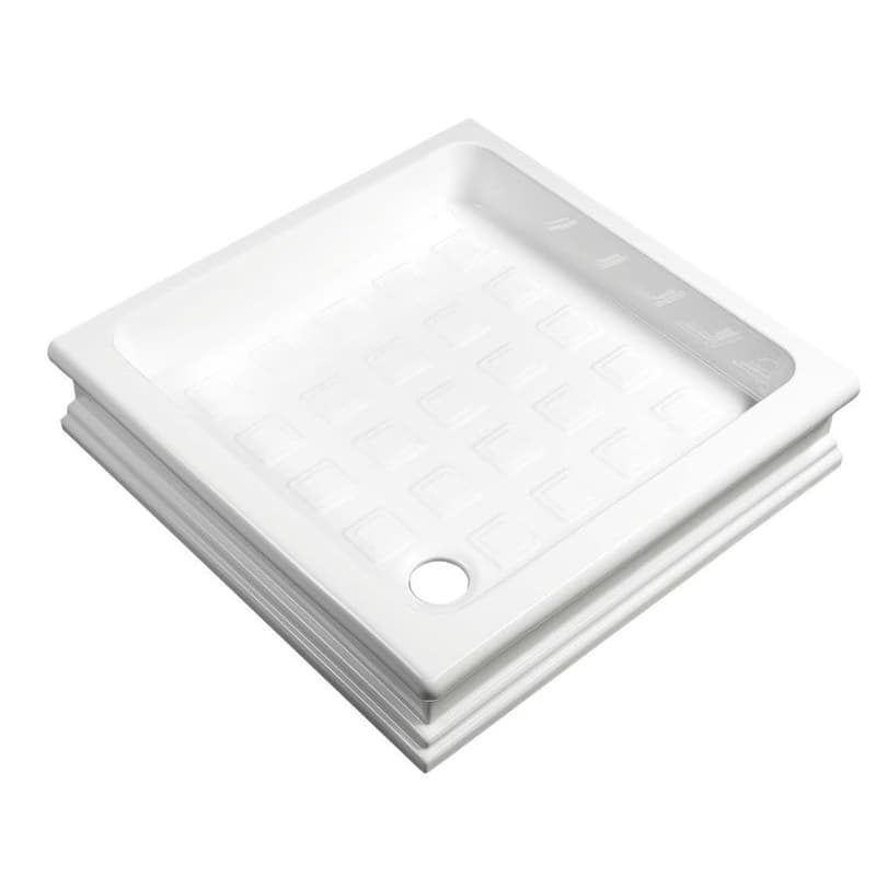KERASAN - RETRO keramická sprchová vanička, štvorec 90x90x20cm, biela 133801 2