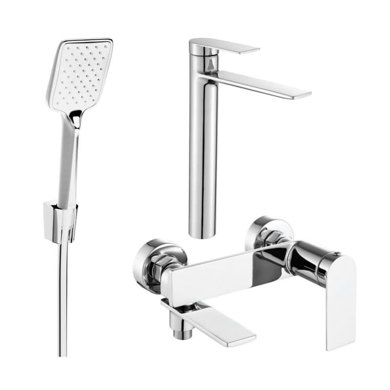 MEXEN/S - Zero SET umývadlová + vaňová batéria s príslušenstvom R62, chróm 71113R62-00