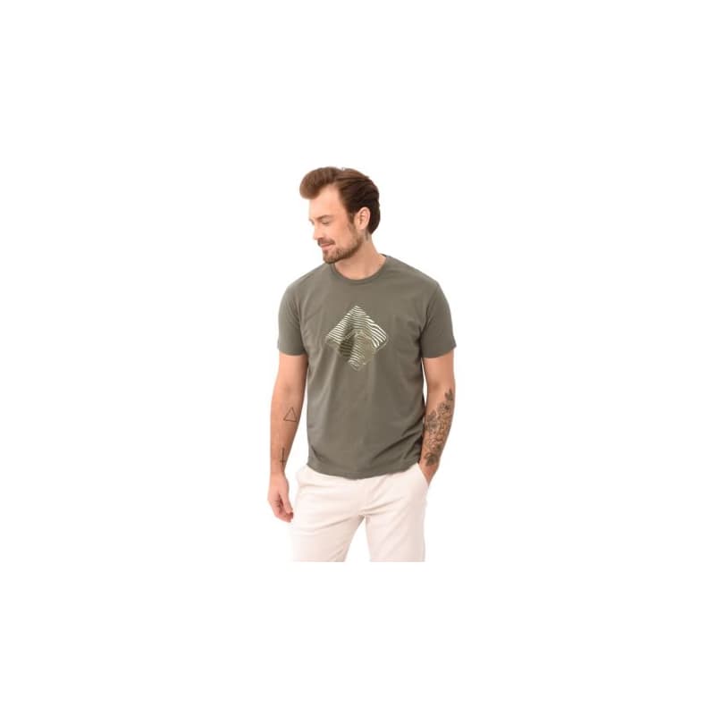 Pánske tričko s krátkym rukávom VOLCANO LIQUID-302-KHAKI 1