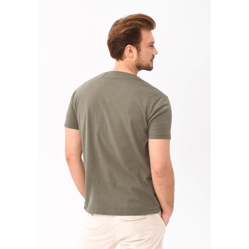 Pánske tričko s krátkym rukávom VOLCANO LIQUID-302-KHAKI 3