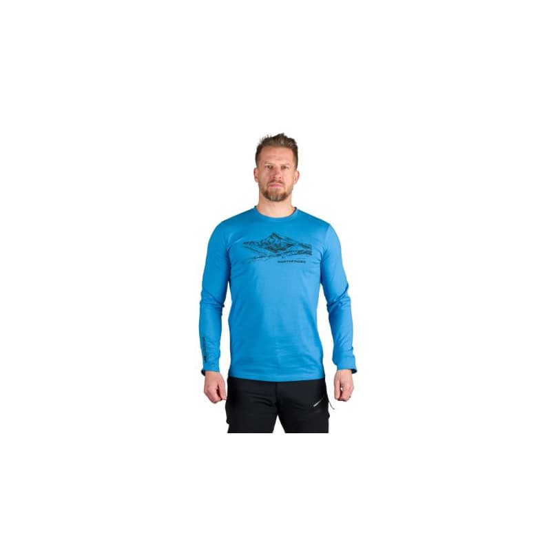 Pánske turistické tričko s dlhým rukávom NORTHFINDER DACSO-281blue 1