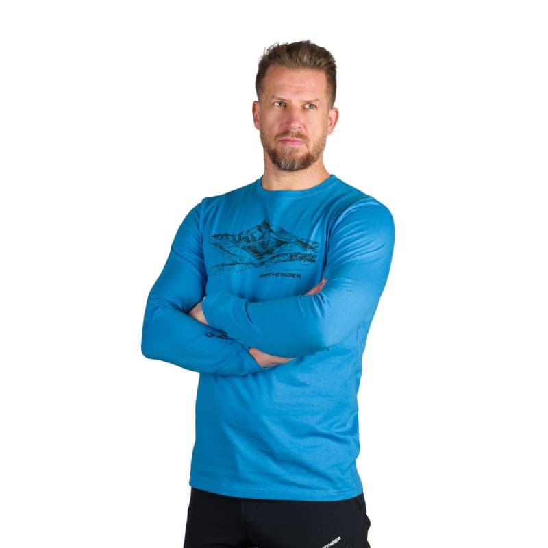 Pánske turistické tričko s dlhým rukávom NORTHFINDER DACSO-281blue 2