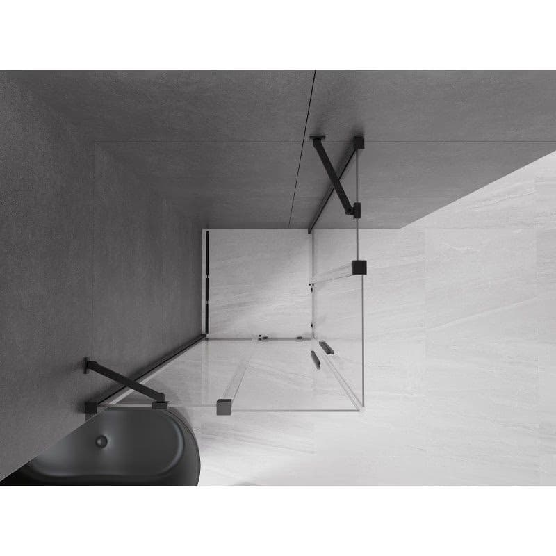 MEXEN/S - Velar Duo štvorcový sprchovací kút 80 x 80, transparent, čierna 871-080-080-02-70 3