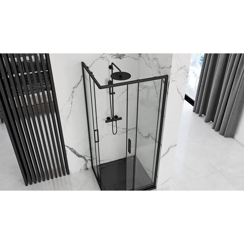 REA/S - Sprchovací kút PUNTO 80x80 - čierny So sprchovou vaničkou Savoy black KPL-K1013 6